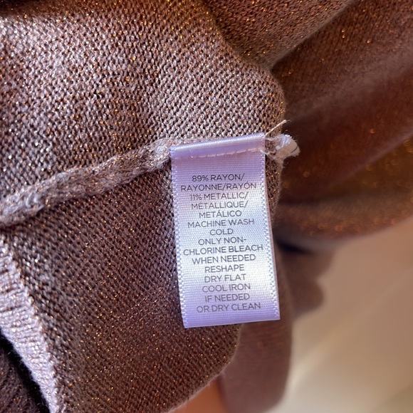 Loft Gray cold shoulder sweater with woven metallic - Picture 5 of 5